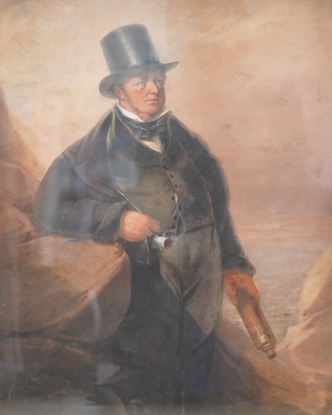 C. Horster senior (19th. C), Portrait of Captain Ruper of Hastings, signed, inscribed and dated 1840, pastel, gilt framed, 54 x 43cm